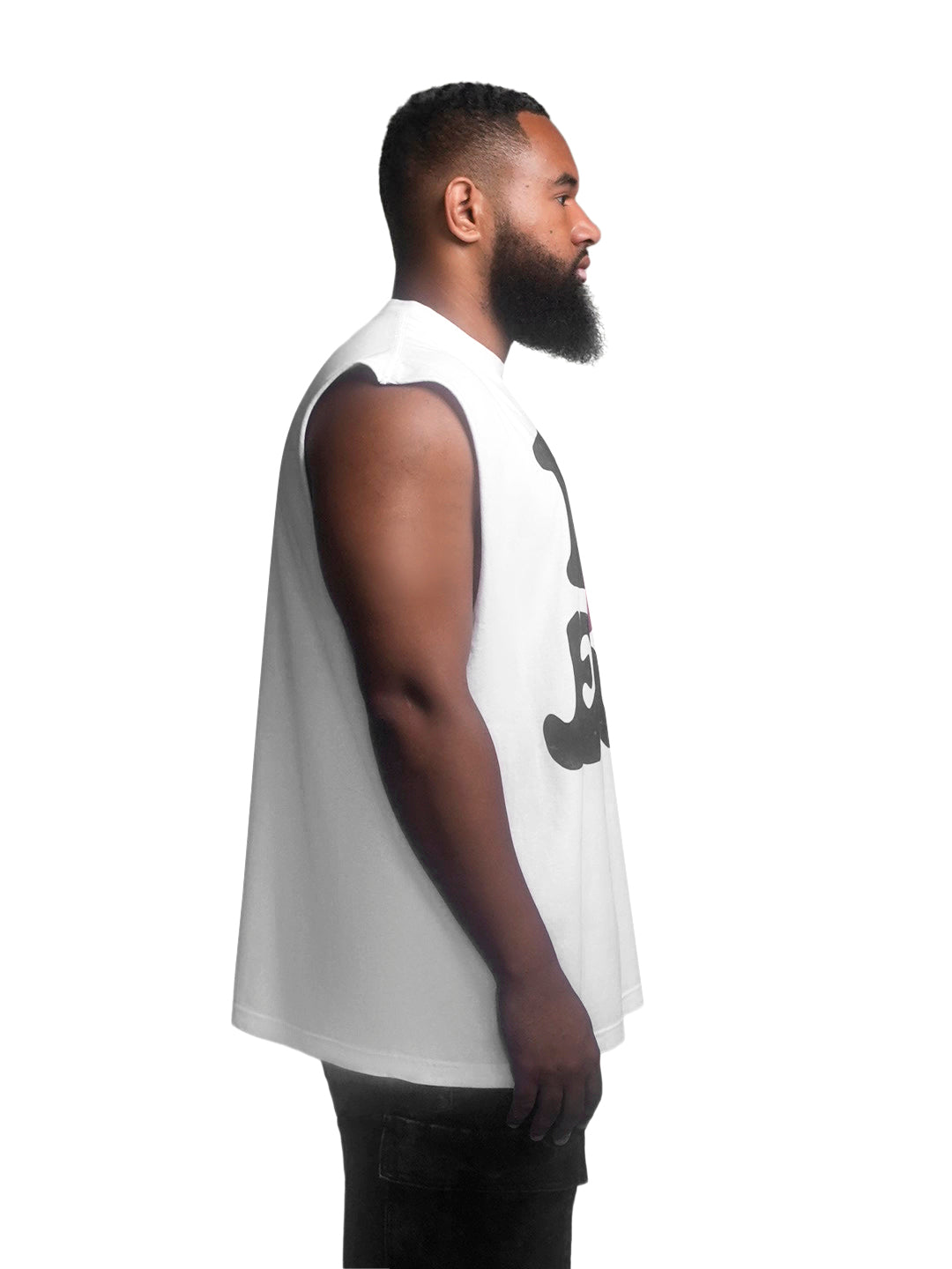 Person in White I love Jesus Muscle Tank