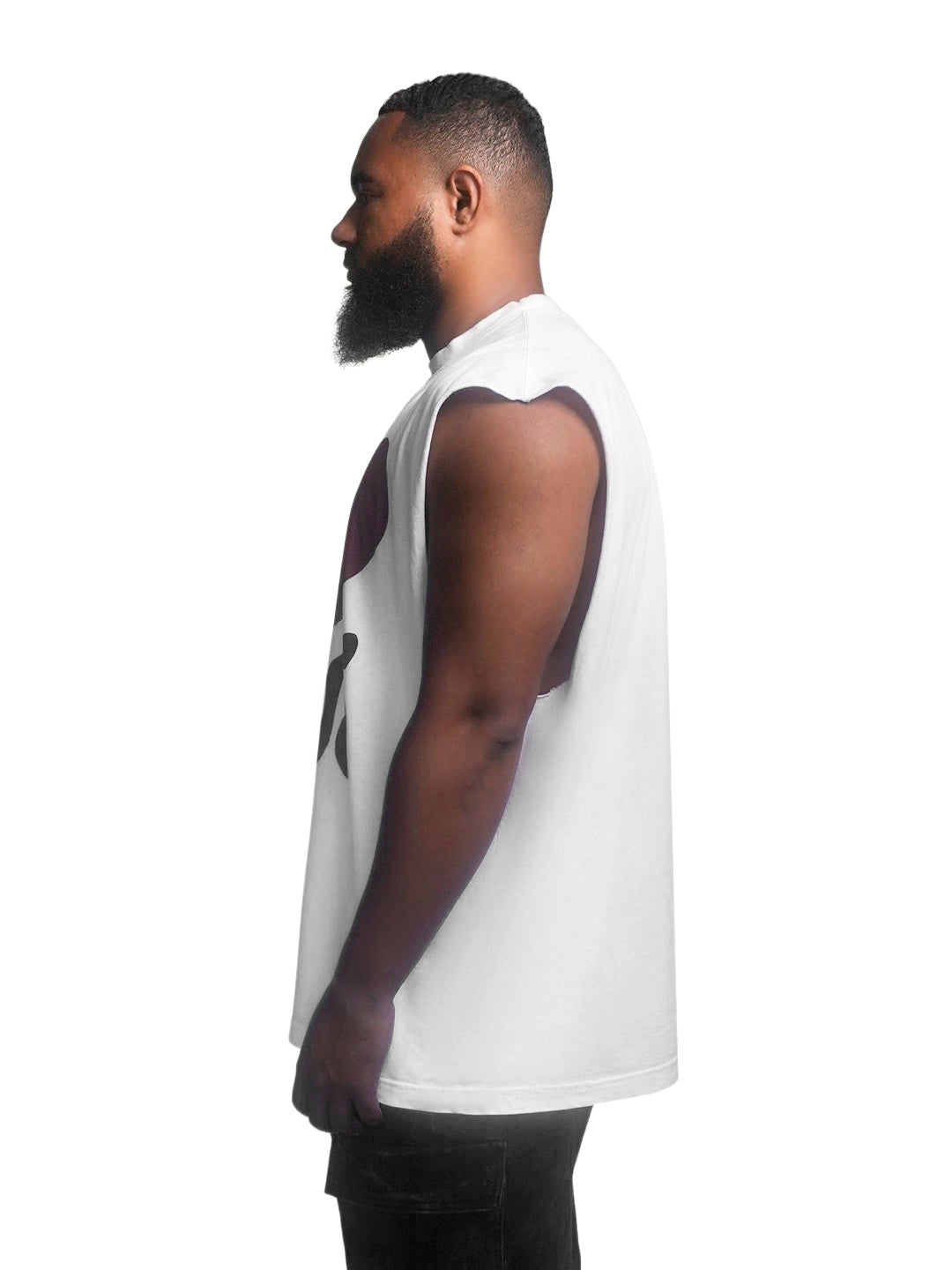 Person in White I love Jesus Muscle Tank