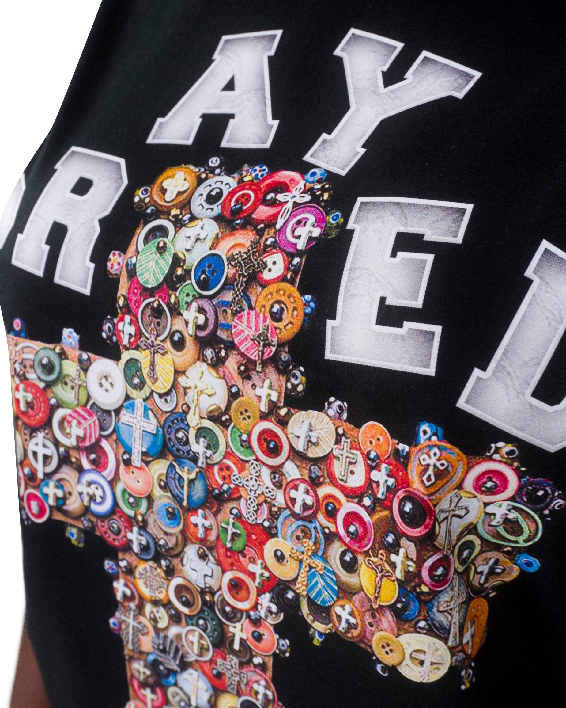 Prayed Cross Button Unisex T-Shirt