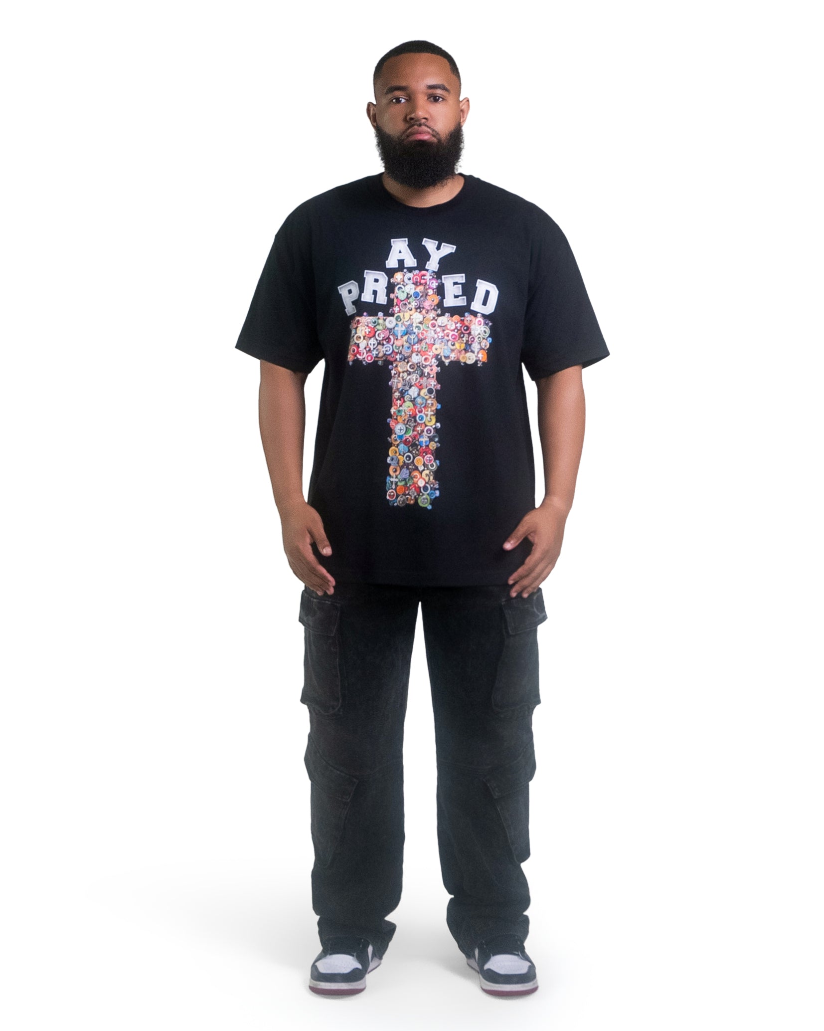 Prayed Cross Button Unisex T-Shirt