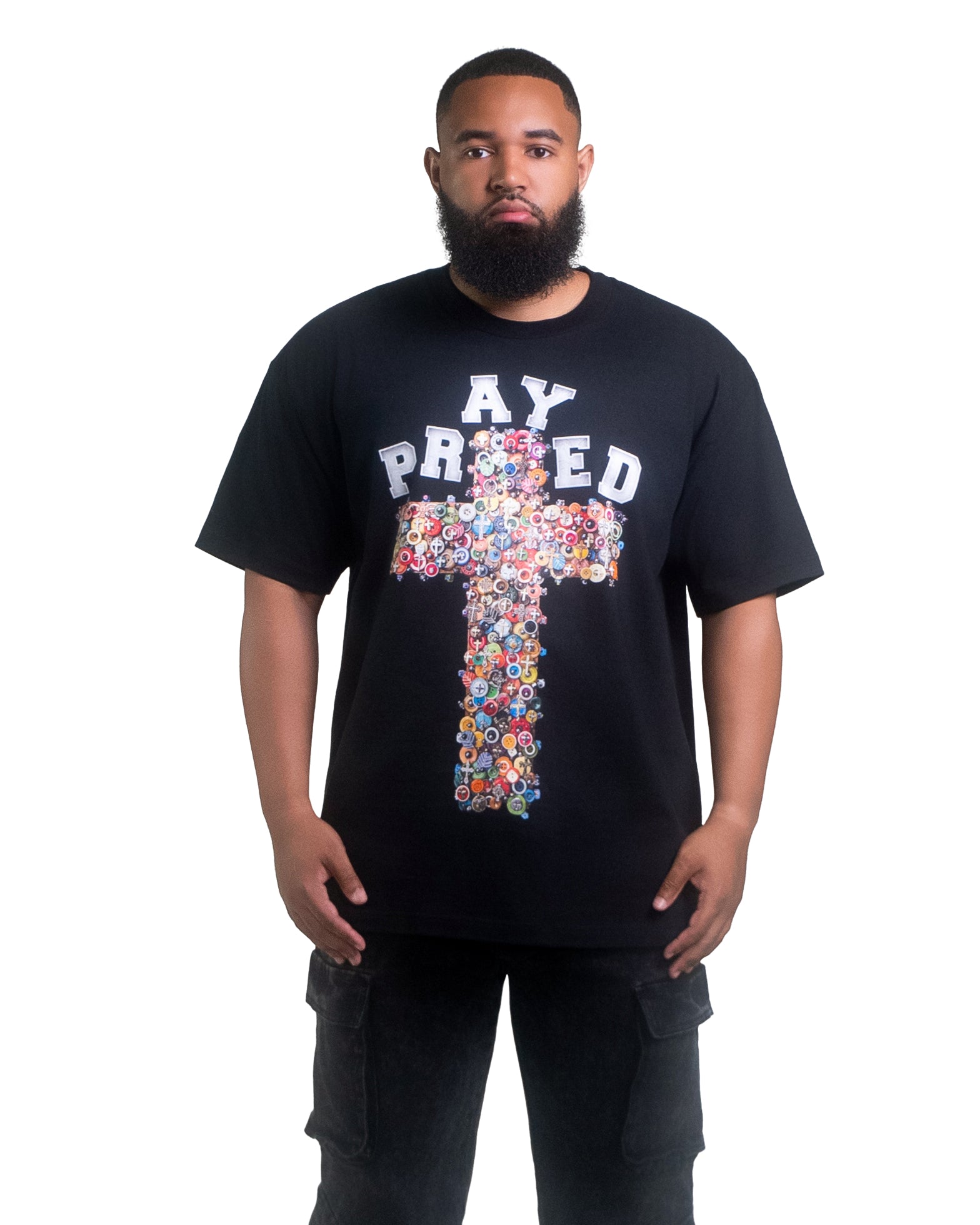 Prayed Cross Button Unisex T-Shirt