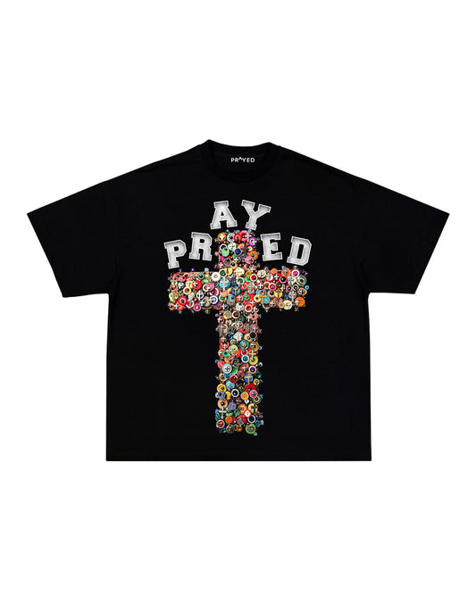 Prayed Cross Button Unisex T-Shirt