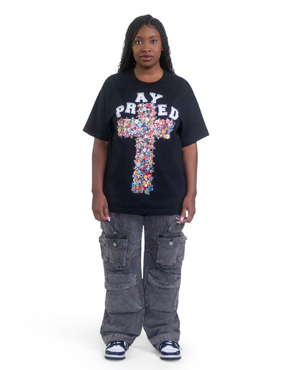 Prayed Cross Button Unisex T-Shirt