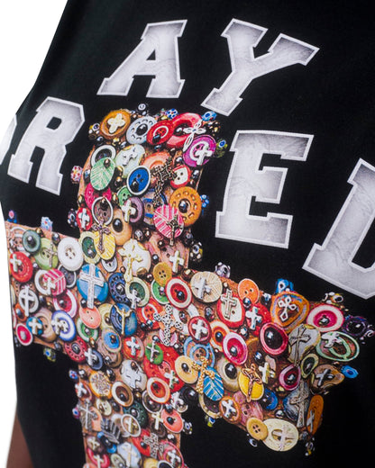 Prayed Cross Button Unisex T-Shirt