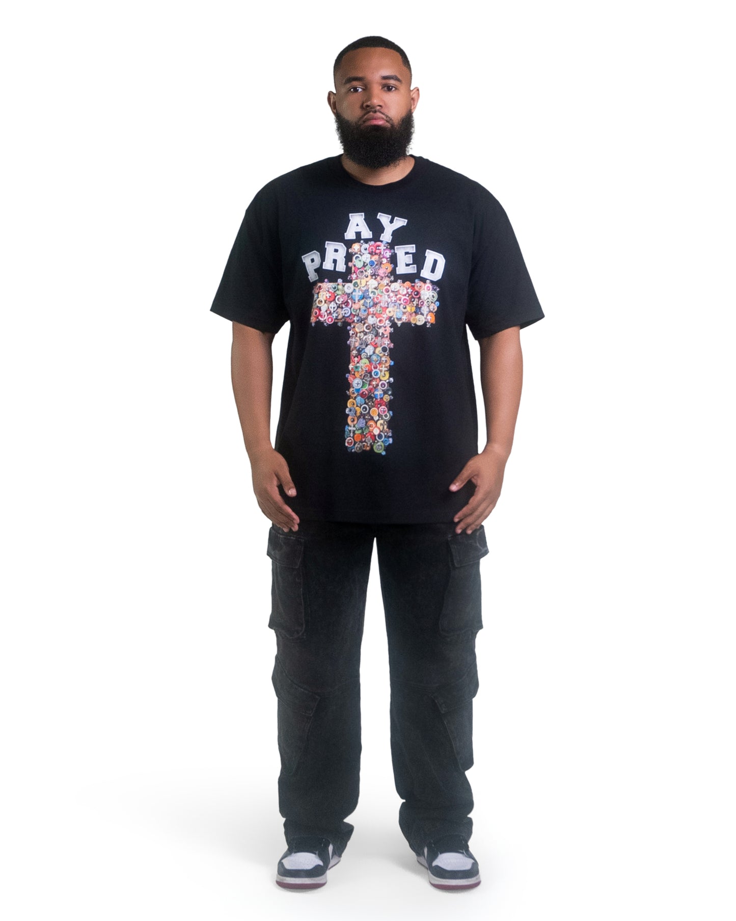 Prayed Cross Button Unisex T-Shirt