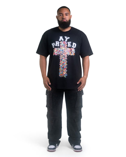Prayed Cross Button Unisex T-Shirt