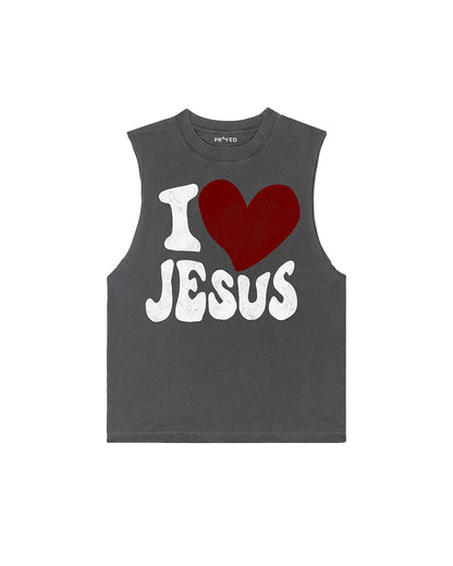 Black  I love Jesus Muscle Tank 